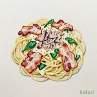 ベーコンとツナ、ほうれん草のクリームソース
