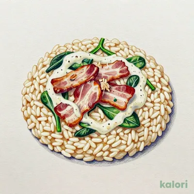 Bacon, Tuna, and Spinach Cream Risotto