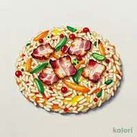 ベーコンと彩り野菜のペペロンチーノリゾット
