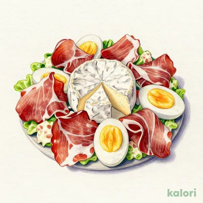 Prosciutto, Camembert Cheese, and Soft-Boiled Egg Salad (Double Size)