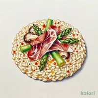 Prosciutto, Mushroom, and Asparagus Peperoncino Risotto