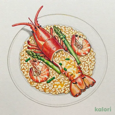 Shrimp, Asparagus, and Lobster Bisque Risotto
