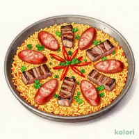 ステーキとチョリソーの旨辛パエリア（M）