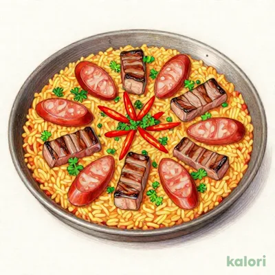 ステーキとチョリソーの旨辛パエリア（M）