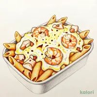 海老と若鶏のペンネグラタン