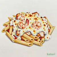 海⽼と若鶏のペンネグラタン