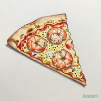 Garlic Shrimp Pizza (Medium, Crispy Crust), 1 Slice