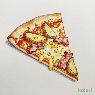 Melted Cheese Curry Monterey Pizza (Large, Crispy, 1 Slice)
