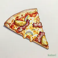 Curry Monterey Pizza with Melted Cheese (M, Crispy Crust, 1 Slice)