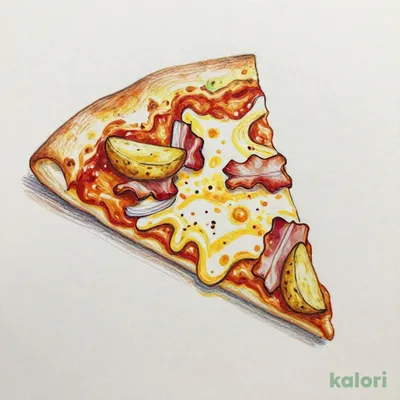 Curry Monterey Pizza with Melted Cheese (P, Italian Crust, 1 Slice)