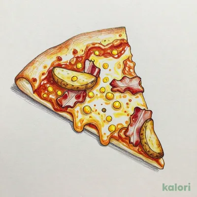 Curry Monterey Pizza with Melted Cheese (P, Crispy Crust, 1 Slice)