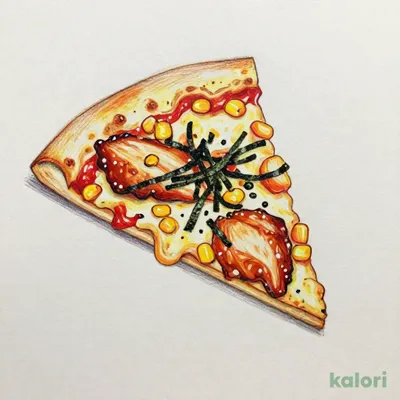 Teriyaki Chicken Pizza with Melted Cheese, Large, 1 Slice