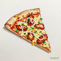 Teriyaki Chicken Pizza with Melted Cheese (L, Crispy Crust, 1 Slice)