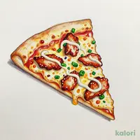 Teriyaki Chicken Pizza with Melted Cheese, Personal, 1 Slice