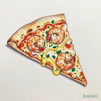 Garlic Shrimp Family Quarter Pizza (L, Italian, 1 Slice)