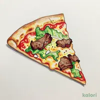 Garlic Beef & Fresh Lettuce Pizza (Personal, Italian Crust, 1 Slice)