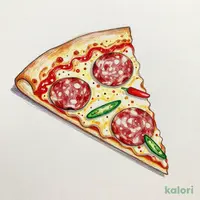 Serrano Pepper & Salami Pizza (L, Italian Crust, 1 Slice)