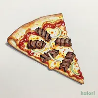 BBQ Steak Pizza (Large, Italian Crust, 1 Slice)