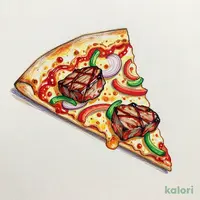 BBQ Steak Pizza (Large, Crispy Crust, 1 Slice)