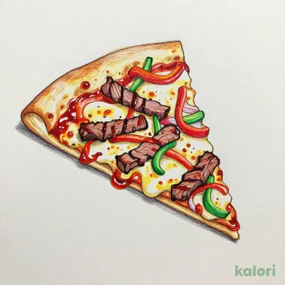 BBQ Steak Pizza (Medium, Italian Crust, 1 Slice)