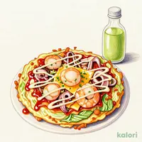 Seafood Mix Pizza with Tea