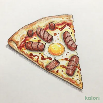 すき焼き月見ピザ7.57.517.71.2（あらびきソーセージクラスト・1ピース）