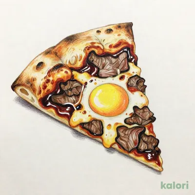 すき焼き月見ピザ7.57.517.71.2（ふっくら鉄鍋パンピザ・1ピース）