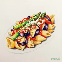 1/2日分の野菜がとれるナスとアスパラのトマトソース