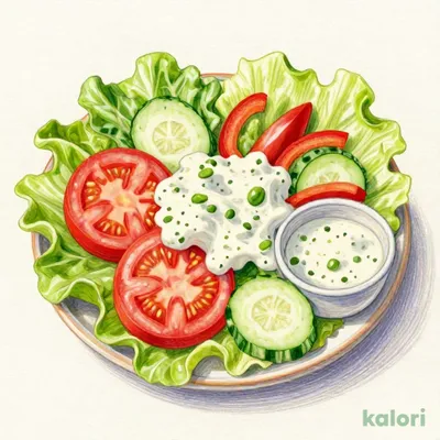 フレッシュ野菜の彩りサラダ (シーザードレッシング付き)