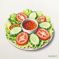 Fresh Vegetable Salad (Spicy Dressing)