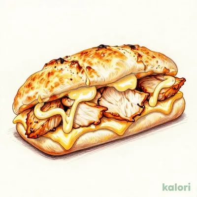 マヨチキでチキンを挟んだ裏ピザサンド