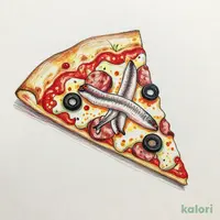 Anchovy & Olive Pizza (Sausage Crust, 1 Slice)