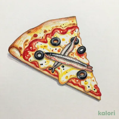 Anchovy and Olive Pizza, 1 Slice