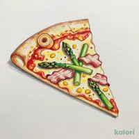 Asparagus & Bacon Pizza (Cheesy Roll Crust, 1 Slice)