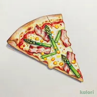Asparagus & Bacon Pizza (Hand Tossed Crust, 1 Slice)