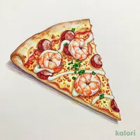 Garlic Mayo Shrimp Pizza (Sausage Crust, 1 Slice)