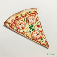 Garlic Mayo Shrimp Pizza (Crispy Crust, 1 Slice)