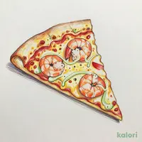 Garlic Mayo Shrimp Pizza (Cheesy Roll Crust, 1 Slice)