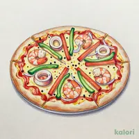 Seafood Mix Pizza (Crispy Crust, 1 Slice)