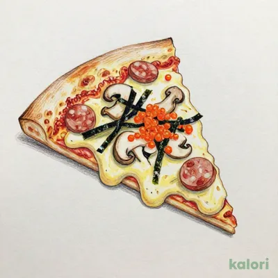 Japanese-Style Mentaiko Carbonara Pizza, Sausage Crust, 1 Slice