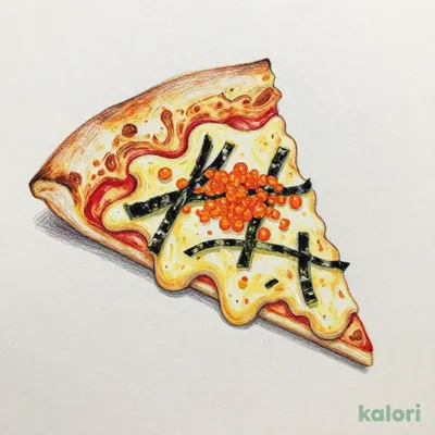 Japanese-Style Mentaiko Carbonara Pizza (Extra Cheese Crust, 1 Slice)