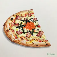 Japanese-Style Mentaiko Carbonara Pizza (Pan Pizza, 1 Slice)