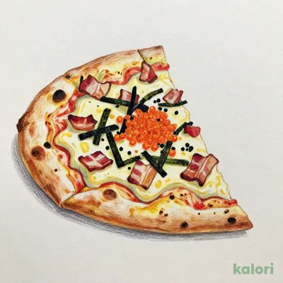 Japanese-Style Mentaiko Carbonara Pizza (Pan Pizza, 1 Slice)