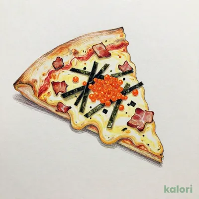Japanese-Style Mentaiko Carbonara Pizza (Special Crispy Crust, 1 Slice)