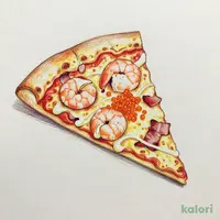 Shrimp Mayo Mentaiko Bacon Pizza (Cheesy Roll Crust, 1 Slice)