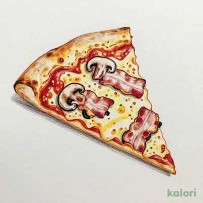 Bacon Mushroom Pizza (Pan Pizza, 1 Slice)