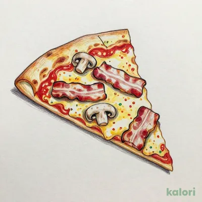 Bacon Mushroom Pizza (Special Crispy Crust, 1 Slice)