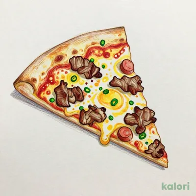 Sukiyaki Tsukimi Pizza (Sausage Crust, 1 Slice)