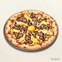 すき焼き月見ピザ（ふっくら鉄鍋パンピザ・1ピース）