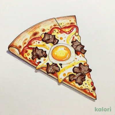 Sukiyaki Tsukimi Pizza (Hand-Tossed, 1 Slice)